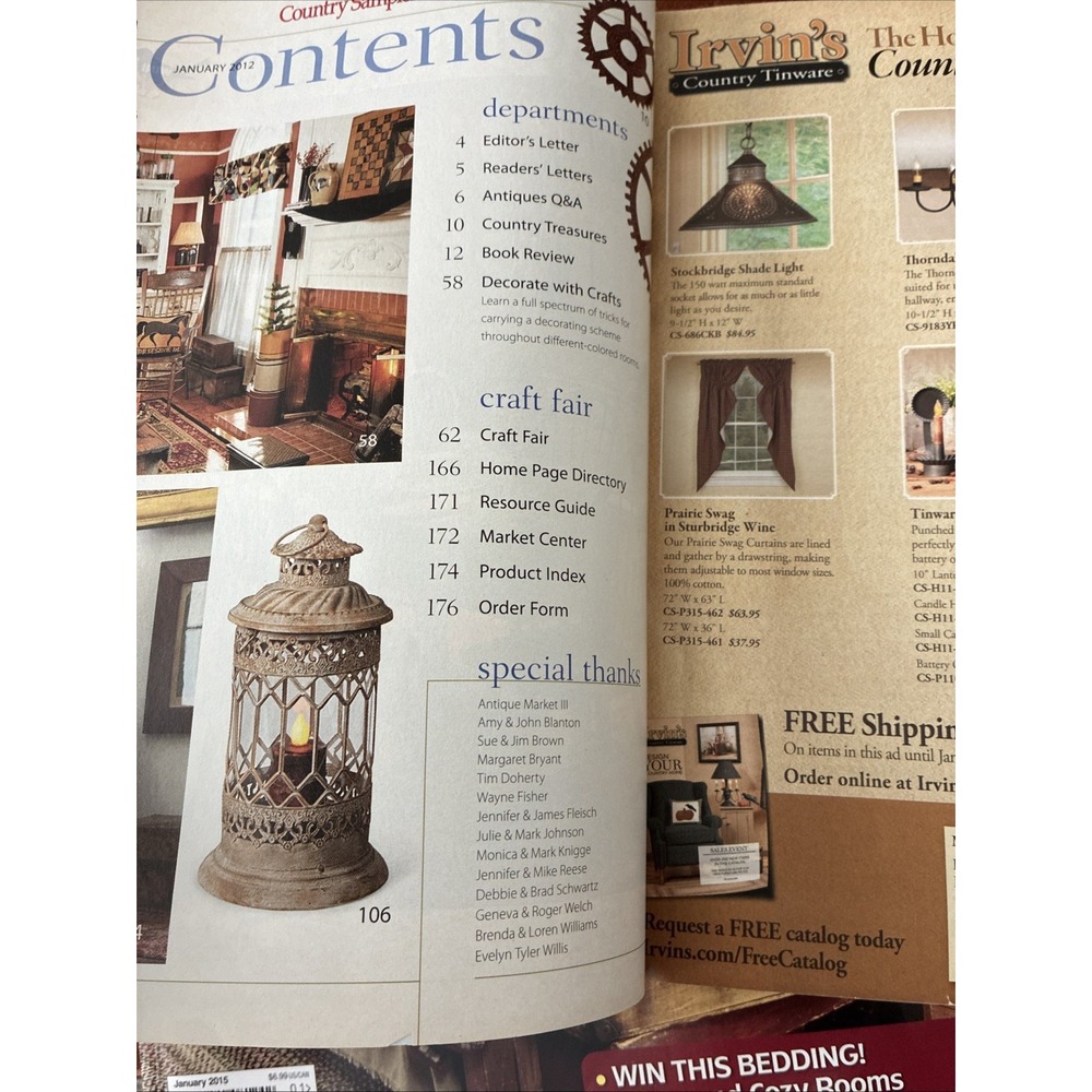 Country Sampler Magazine Lot 4 Issues Read For Dates-Decorating Ideas Home Decor - Picture 8 of 16